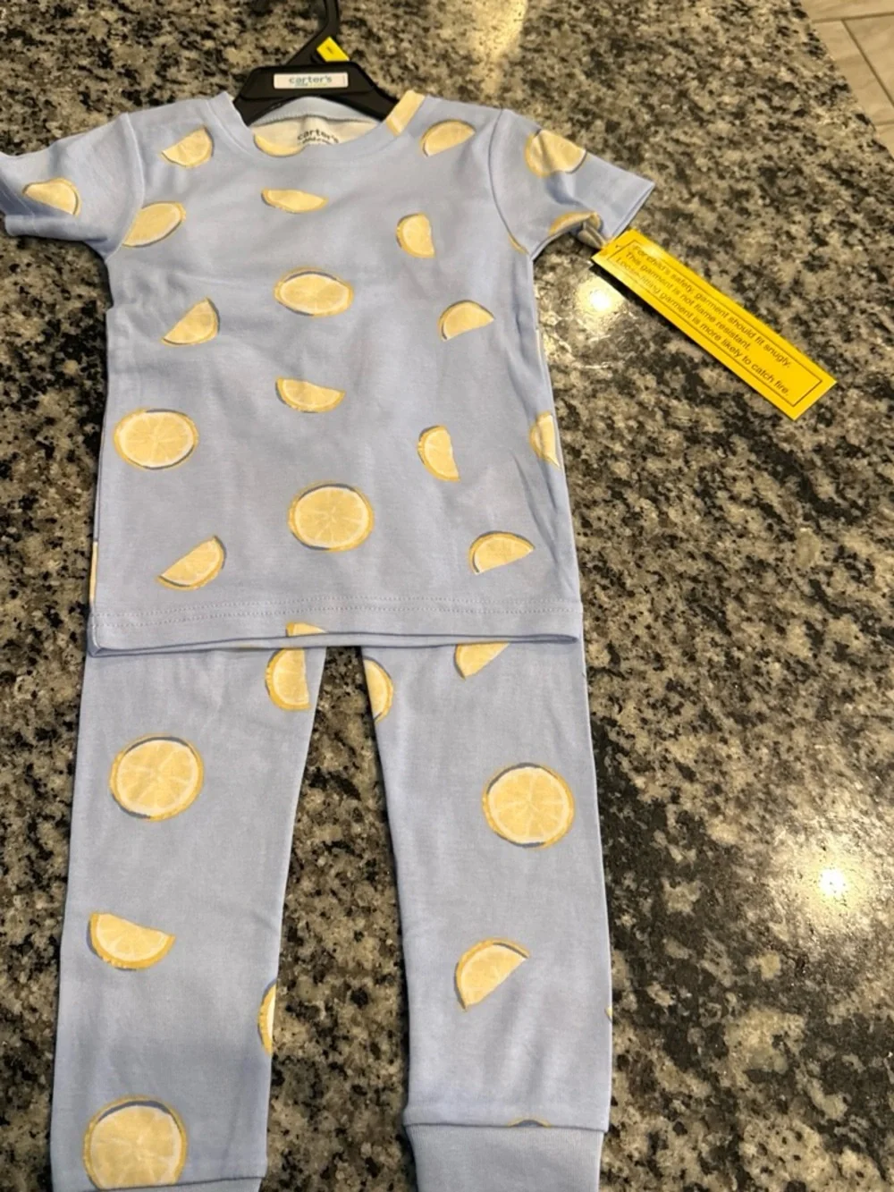 Carter's Light Blue Short Sleeve Tee with Yellow Lemon Print